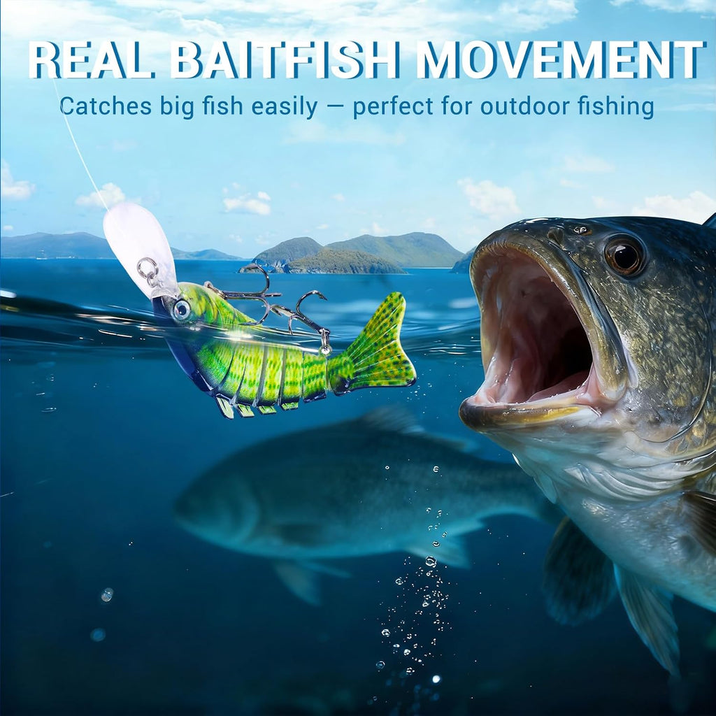 Keenjorika Fishing Lures Multi Jointed Fish Fishing Kits - dimensions and size guide