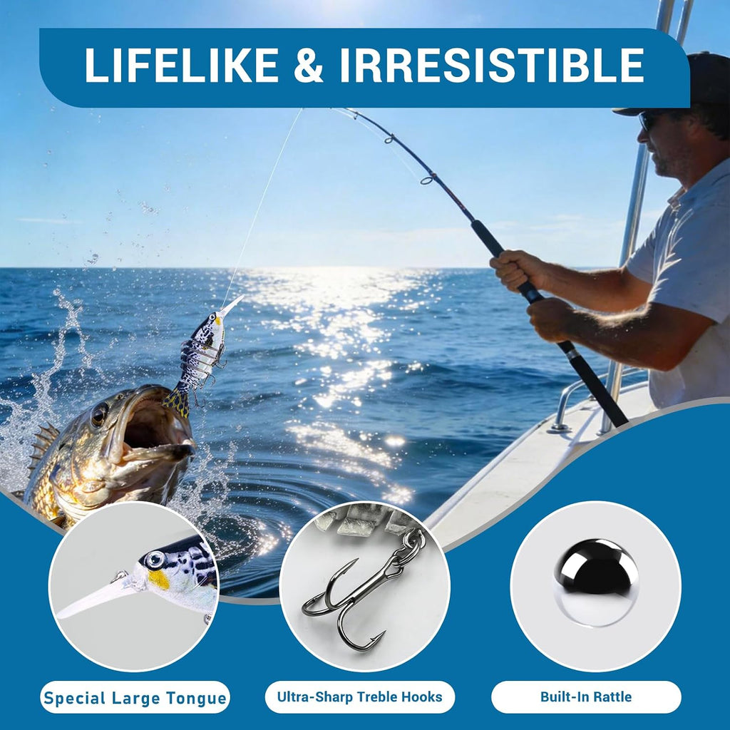 Keenjorika Fishing Lures Multi Jointed Fish Fishing Kits - side angle