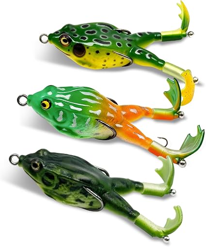 Keenjorika Soft Frog Fishing Lures 3/5 Pack - front view