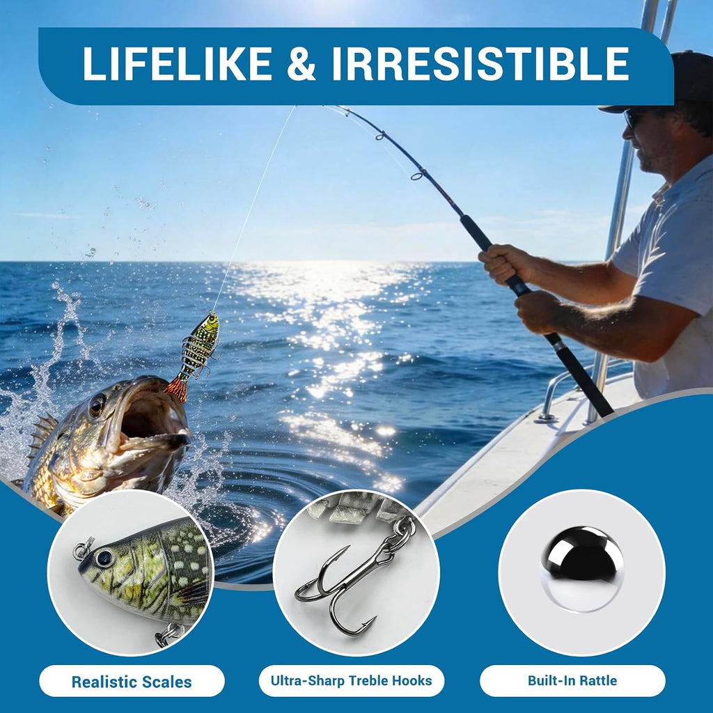 Keenjorika Fishing Lures Multi Jointed Fish Fishing Kits - detail close-up