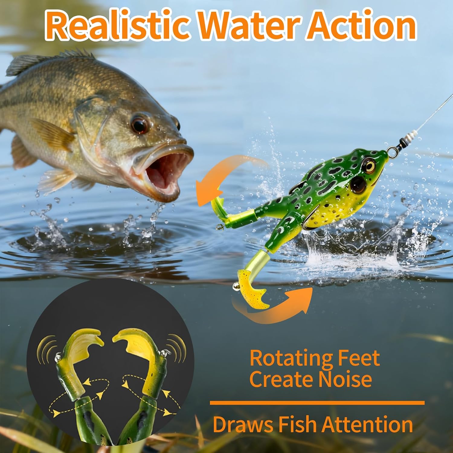 Keenjorika Soft Frog Fishing Lures 3/5 Pack - dimensions and size guide