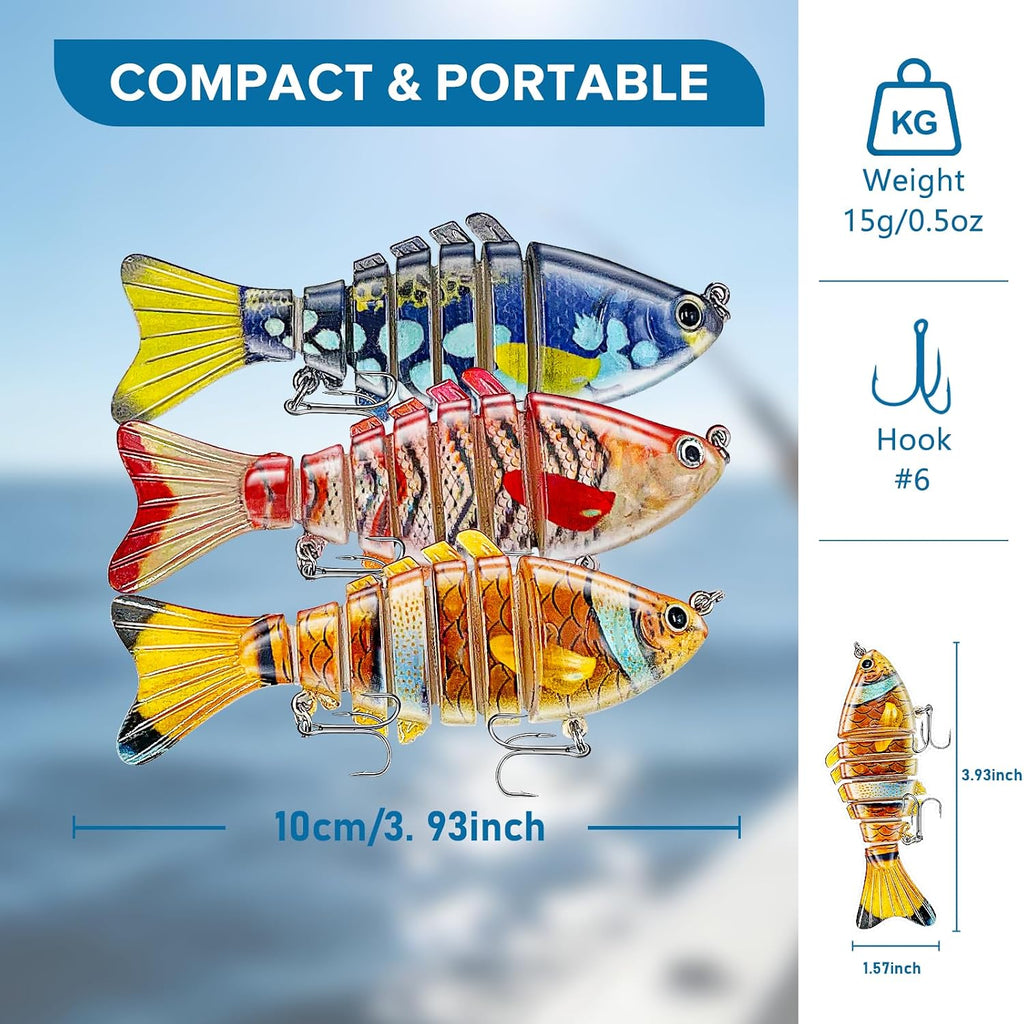 Keenjorika Fishing Lures Multi Jointed Fish Fishing Kits - back view