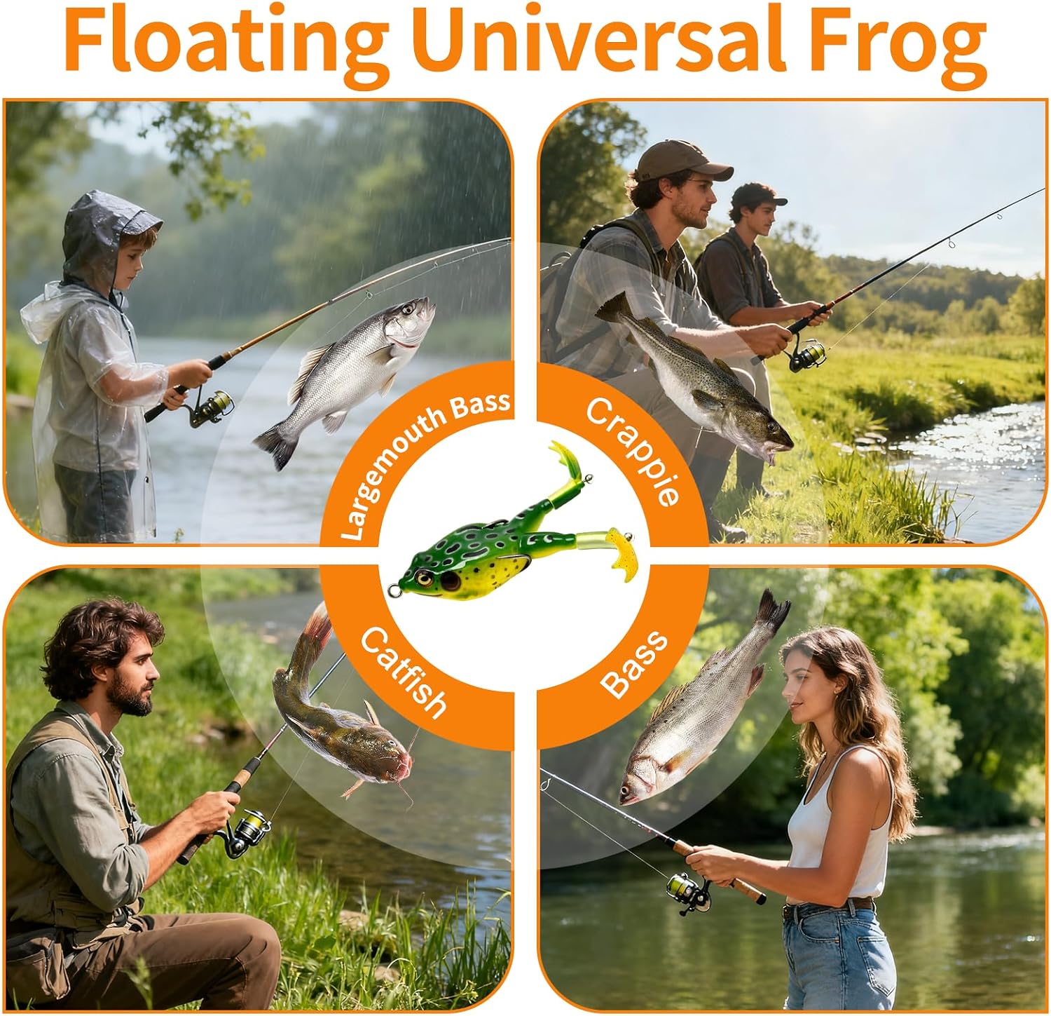 Keenjorika Soft Frog Fishing Lures 3/5 Pack - in use at home