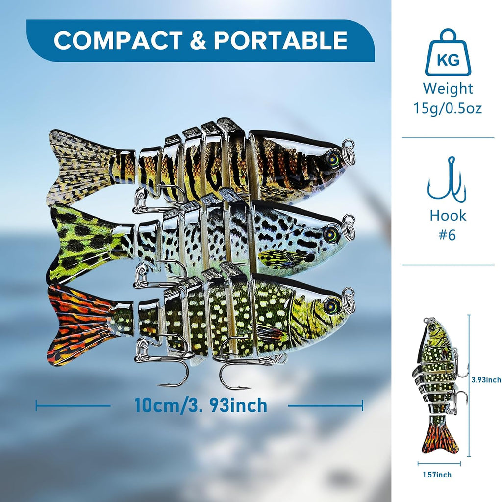 Keenjorika Fishing Lures Multi Jointed Fish Fishing Kits - top view