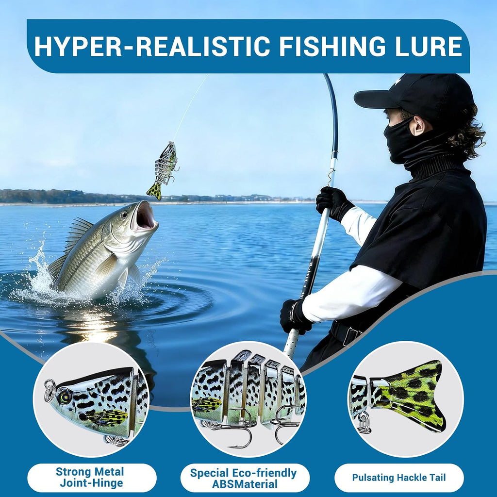 Keenjorika Fishing Lures Multi Jointed Fish Fishing Kits - dimensions and size guide